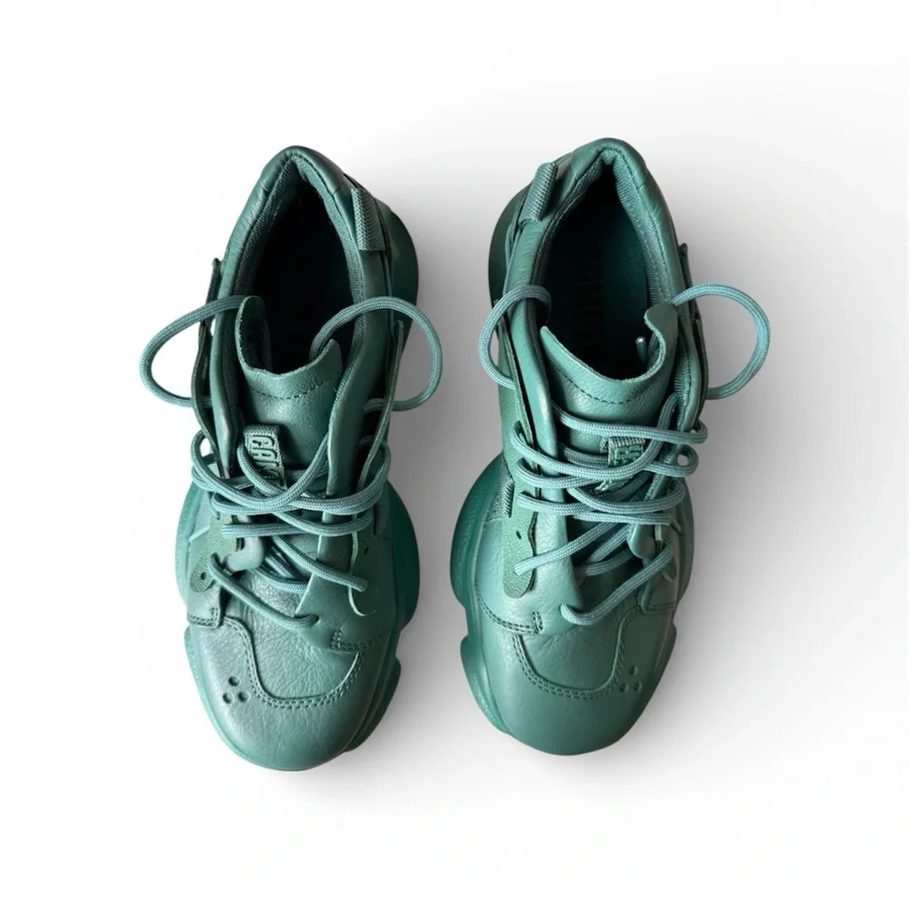 Camper Karst Green Teal Leather Sneakers Chunky Organic Sole Deadstock NWOT